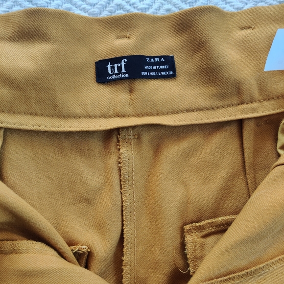 ZARA|| MUSTARD BELTED TROUSERS SIZE L - Picture 7 of 9